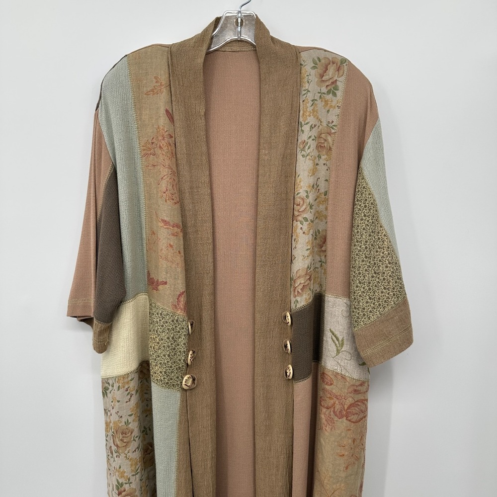 Vintage Spencer Alexis Jacket Pant‎ Set 2X Linen Blend Lagenlook Patchwork USA - Picture 5 of 16
